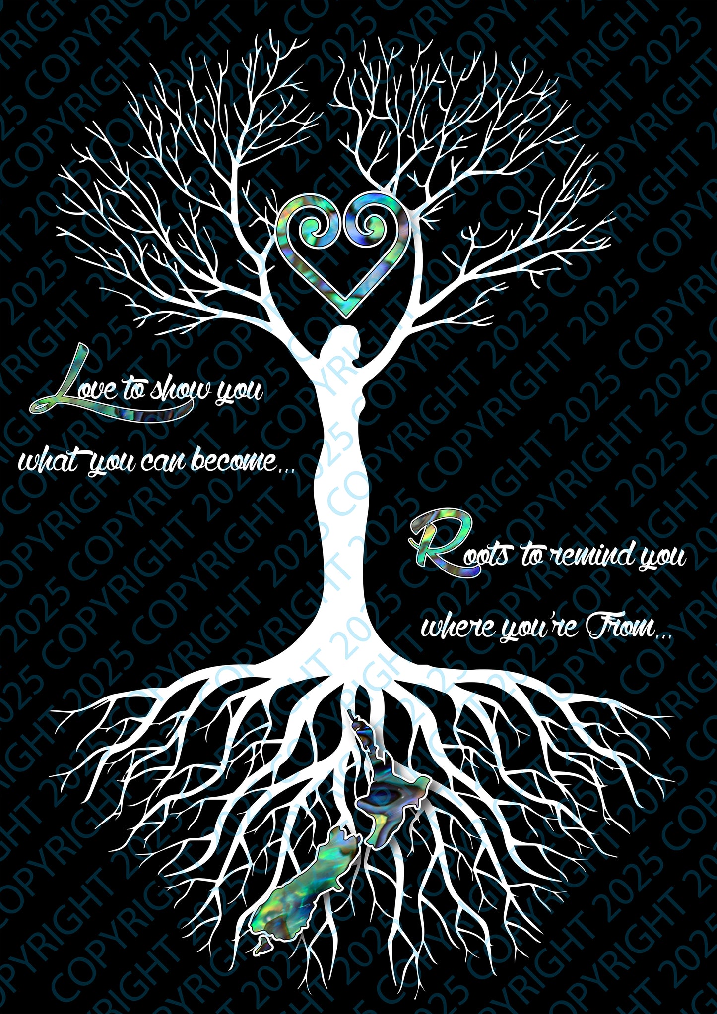 New Zealand Tree Whanau Aroha Digital Print