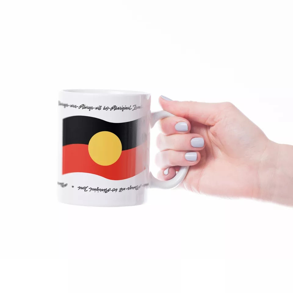 Aboriginal Flag Set includes Soft Cotton Bucket Hat, Vinyl Stickers, Coffee Mug