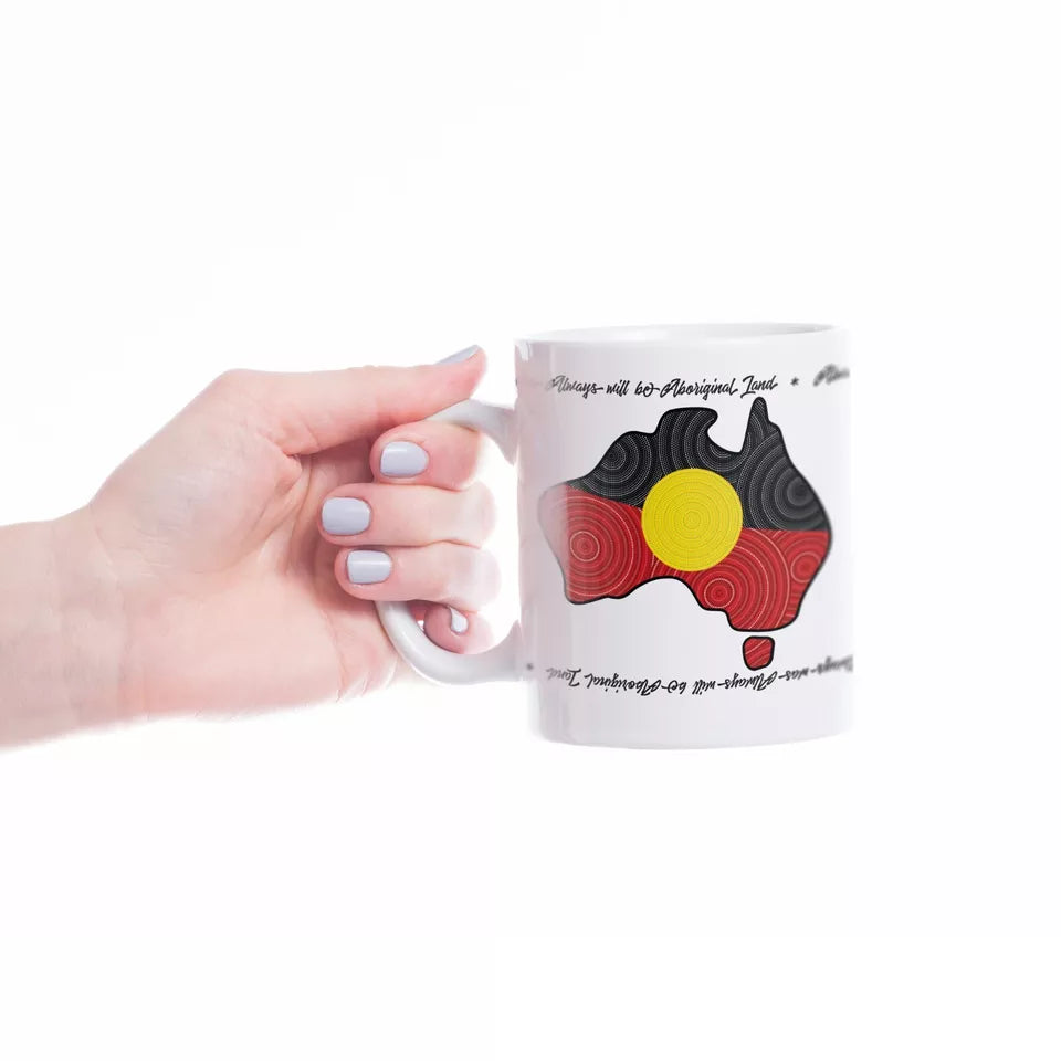 Aboriginal Flag Set includes Soft Cotton Bucket Hat, Vinyl Stickers, Coffee Mug
