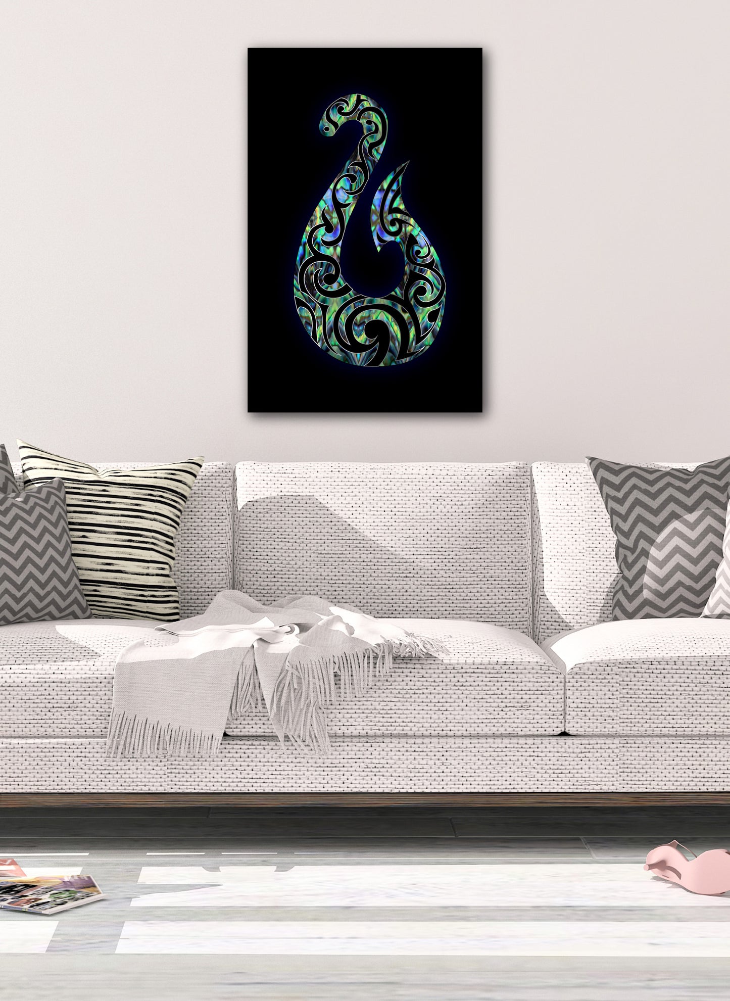 New Zealand Paua Coloured Hook Digital Print