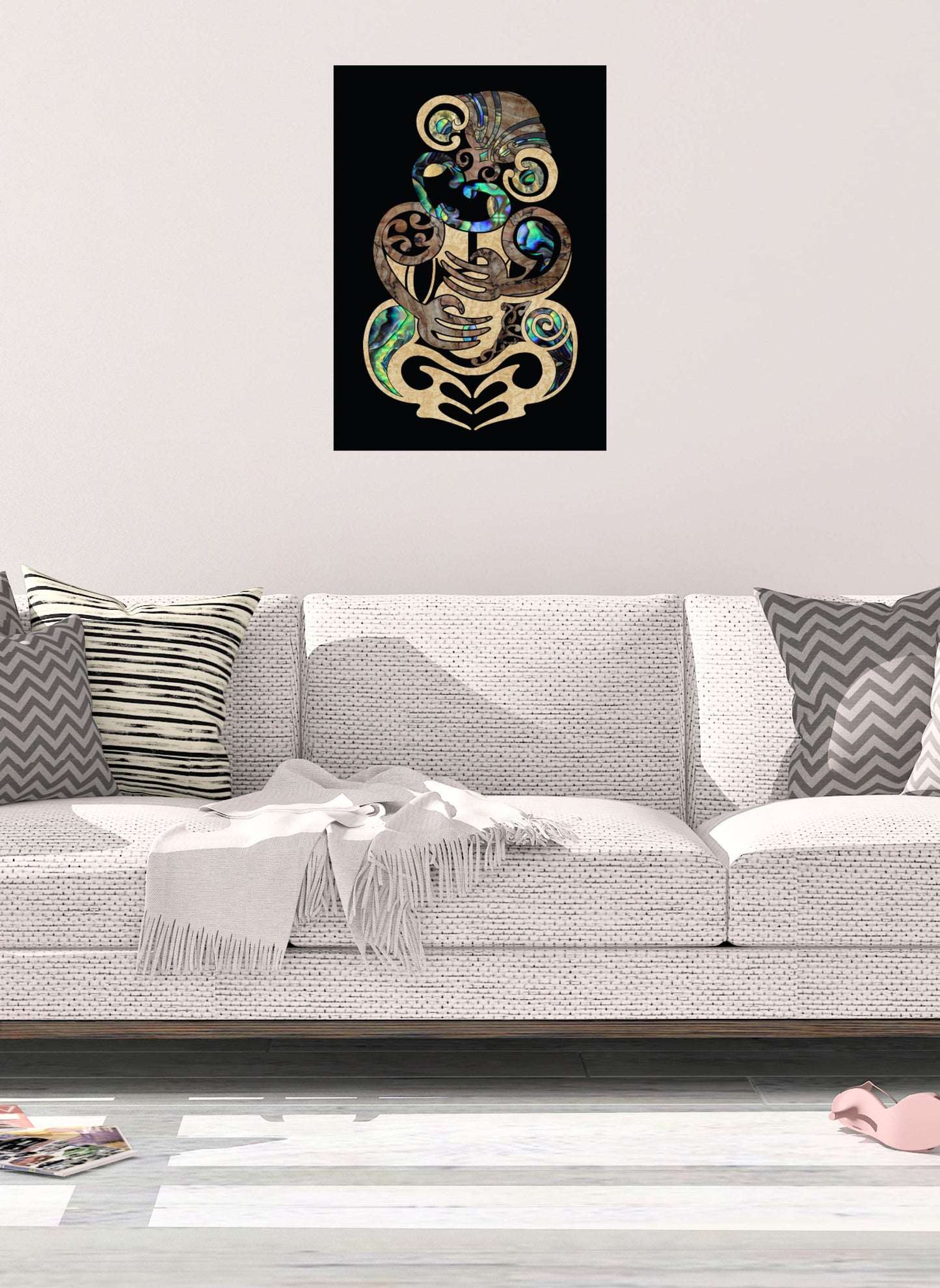 New Zealand Maori Tiki Digital Print