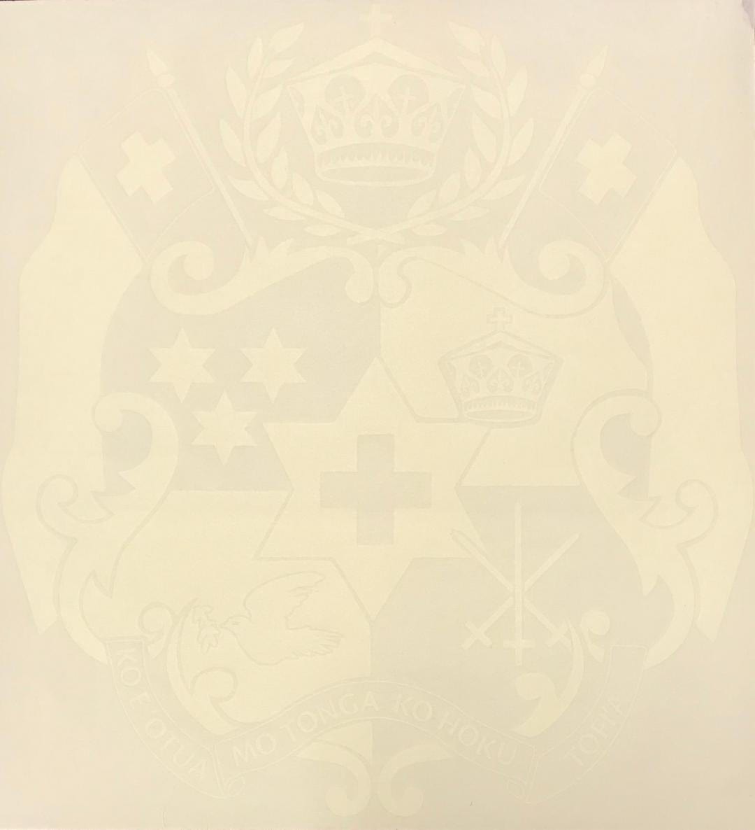 SUPER PACK 10 X Tonga Coat of Arms White Large Vinyl Stickers 500 x 460mm