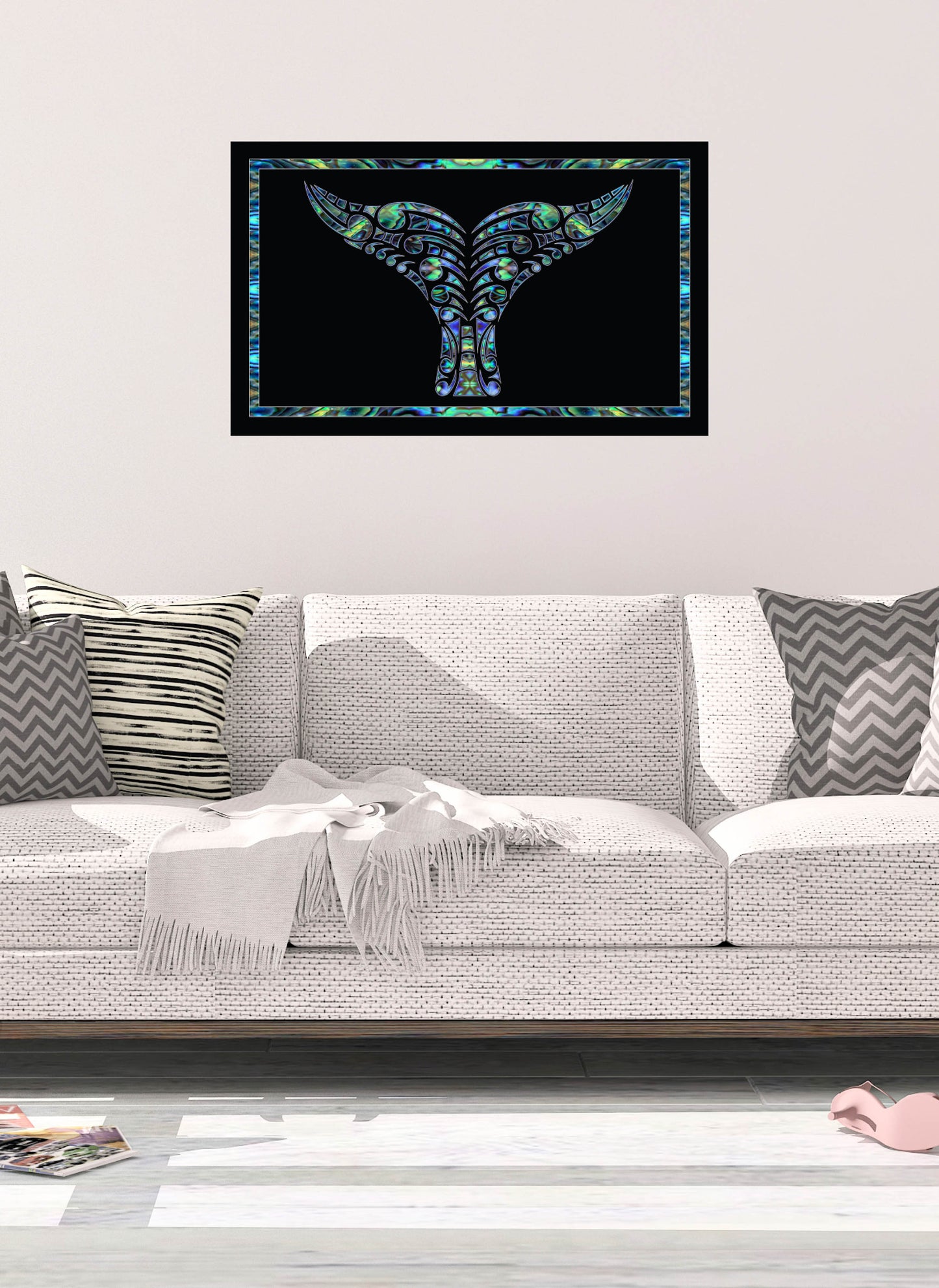 New Zealand Whale Tail Paua Colours Digital Print