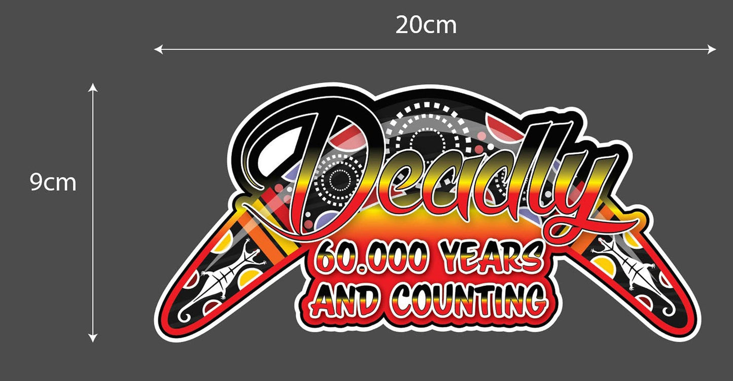 Aboriginal 60,000 Years Car Sticker 200 x 90mm