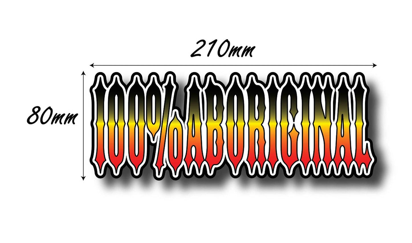 100% Aboriginal Car Sticker 210 x 80mm