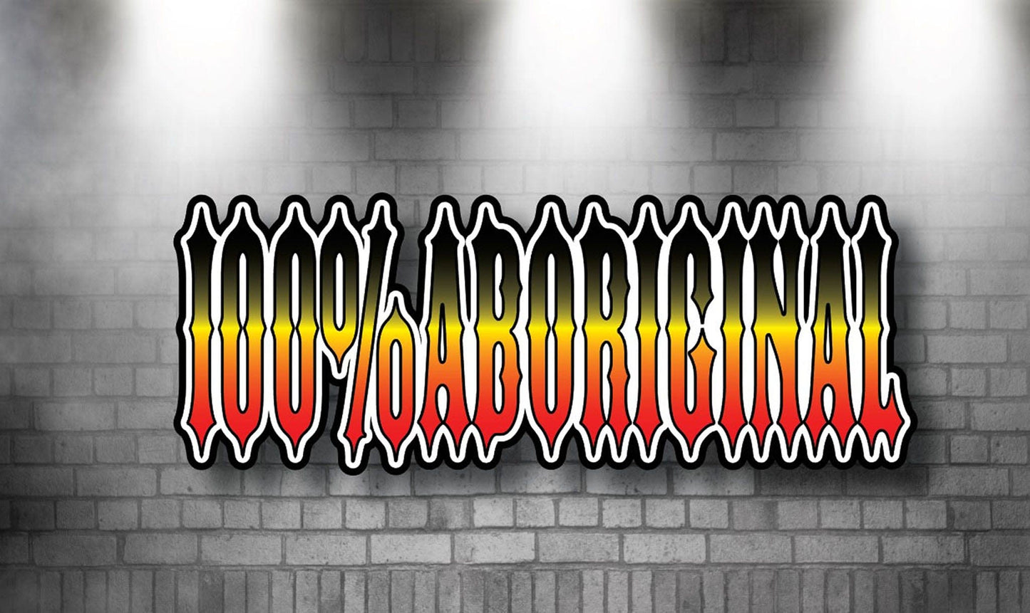 100% Aboriginal Car Sticker 210 x 80mm