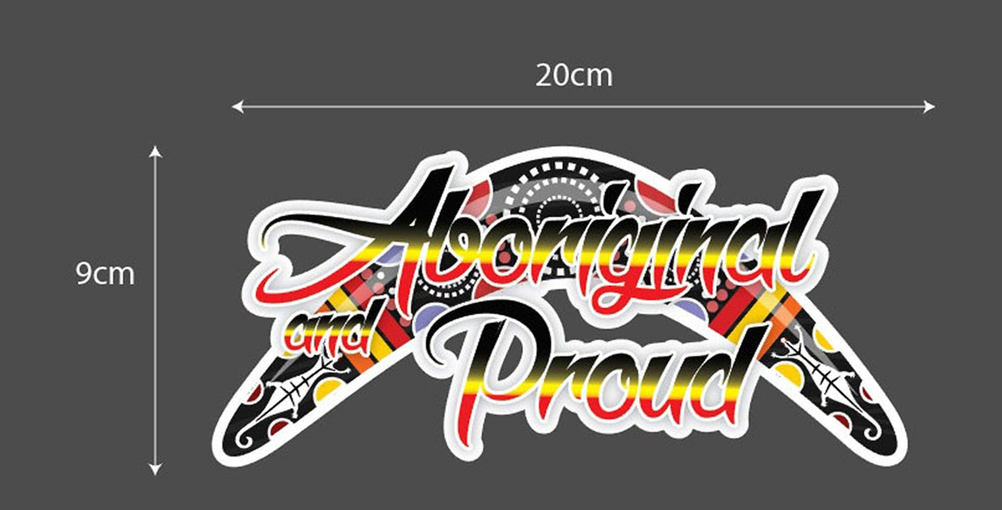 Aboriginal and Proud Car Sticker 200 x 90mm