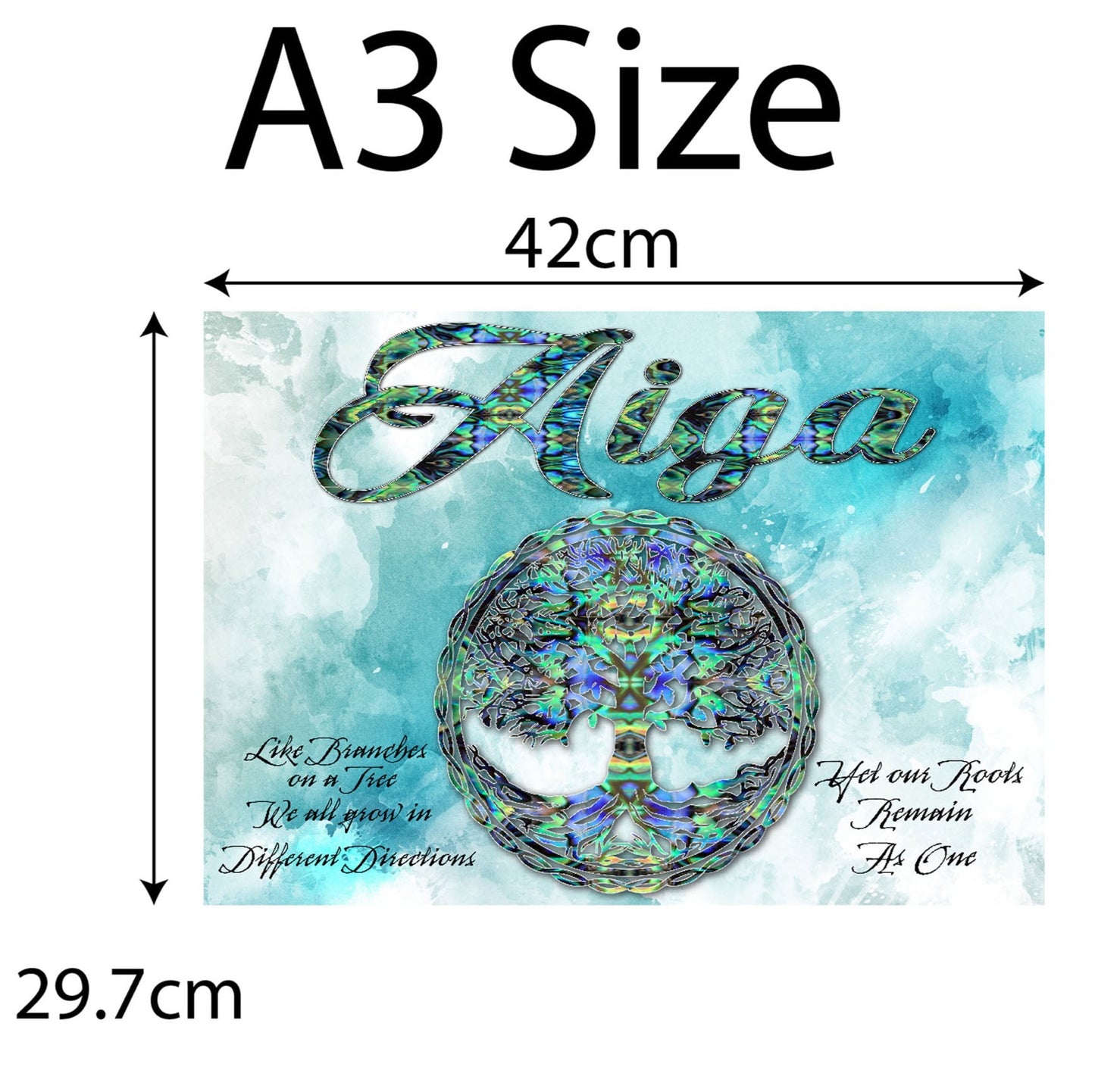 A3 Aiga Samoa Canvas Print Blue Background