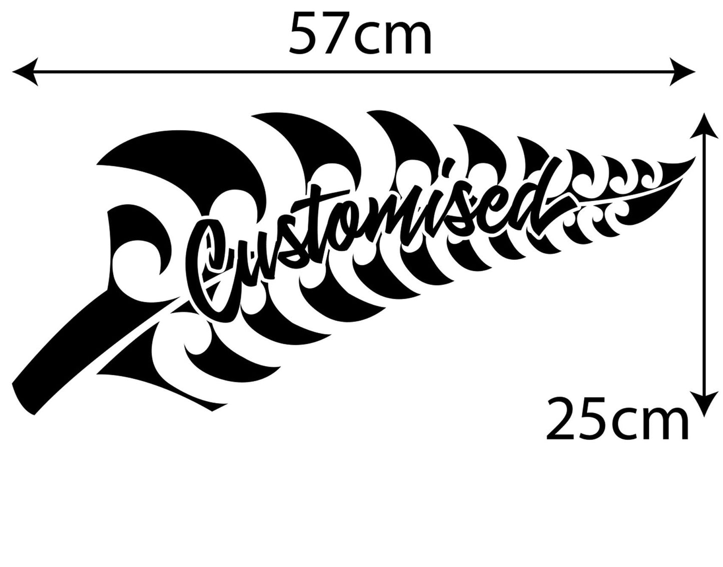 New Zealand Customised Fern No Background 570 x 250mm