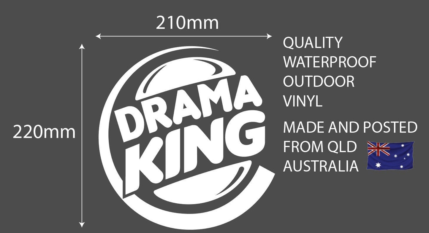Drama King White Decal Sticker 210 x 220mm