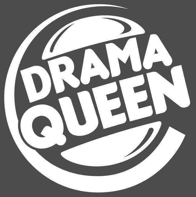 Drama Queen White Decal Sticker 210 x 220mm