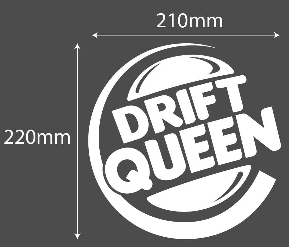 Drift Queen White Decal Sticker 210 x 220mm
