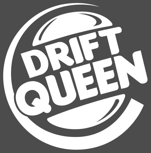 Drift Queen White Decal Sticker 210 x 220mm
