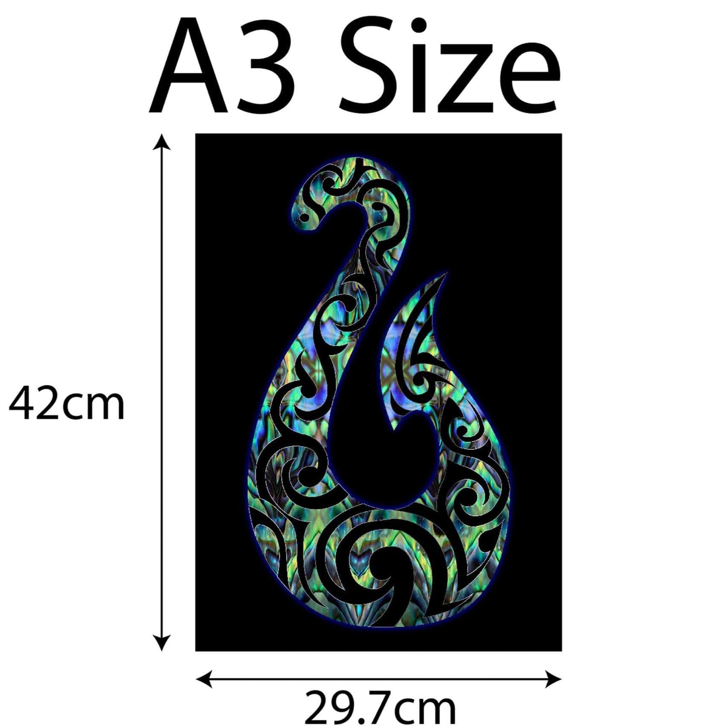 A3 New Zealand Hook Paua and Blue Colours Canvas Print