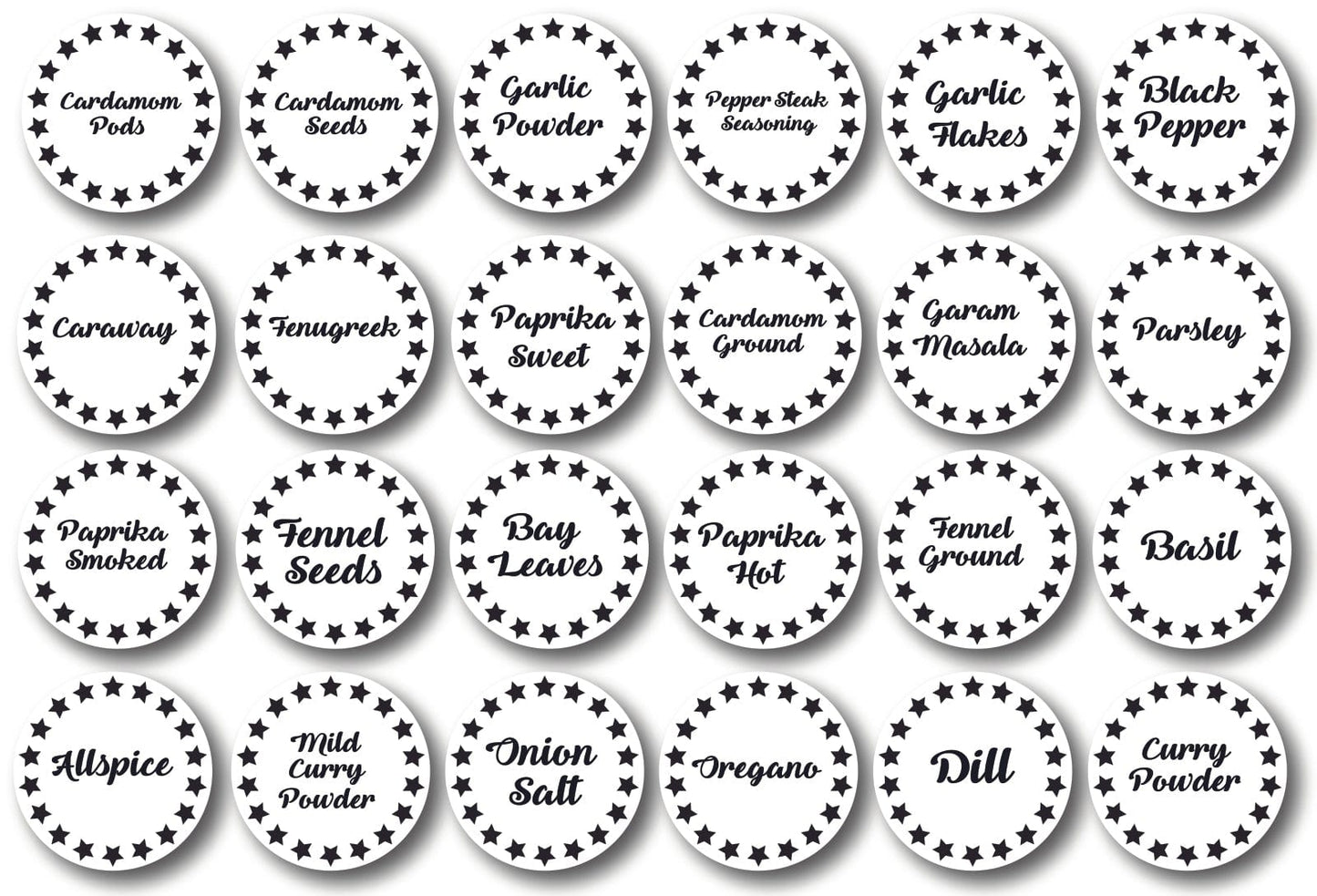 120 Spice Labels Stars.