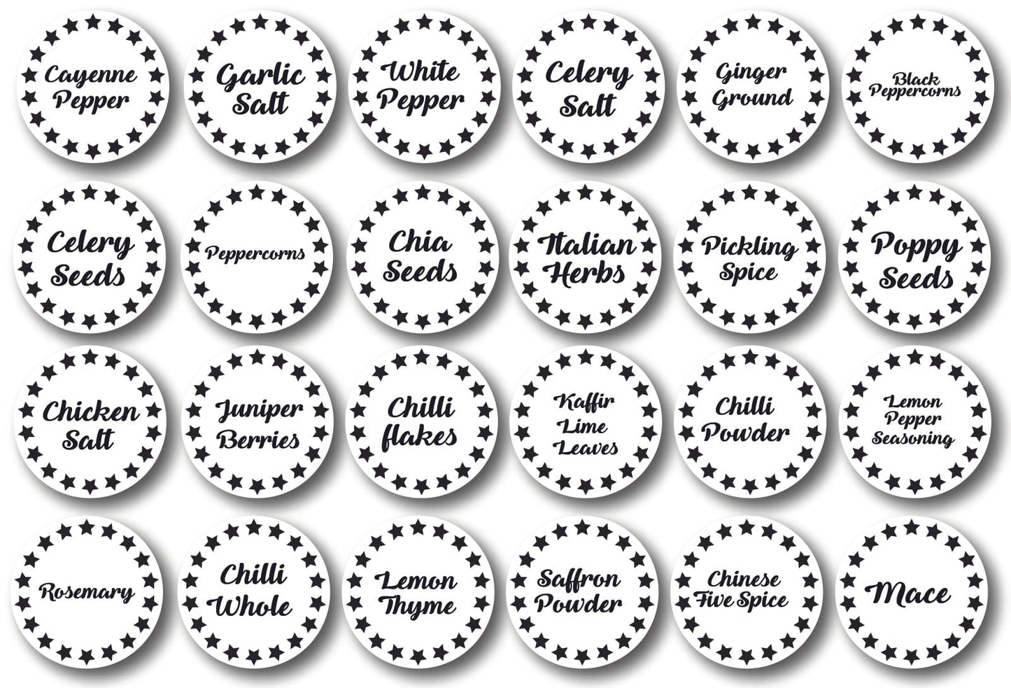120 Spice Labels Stars.