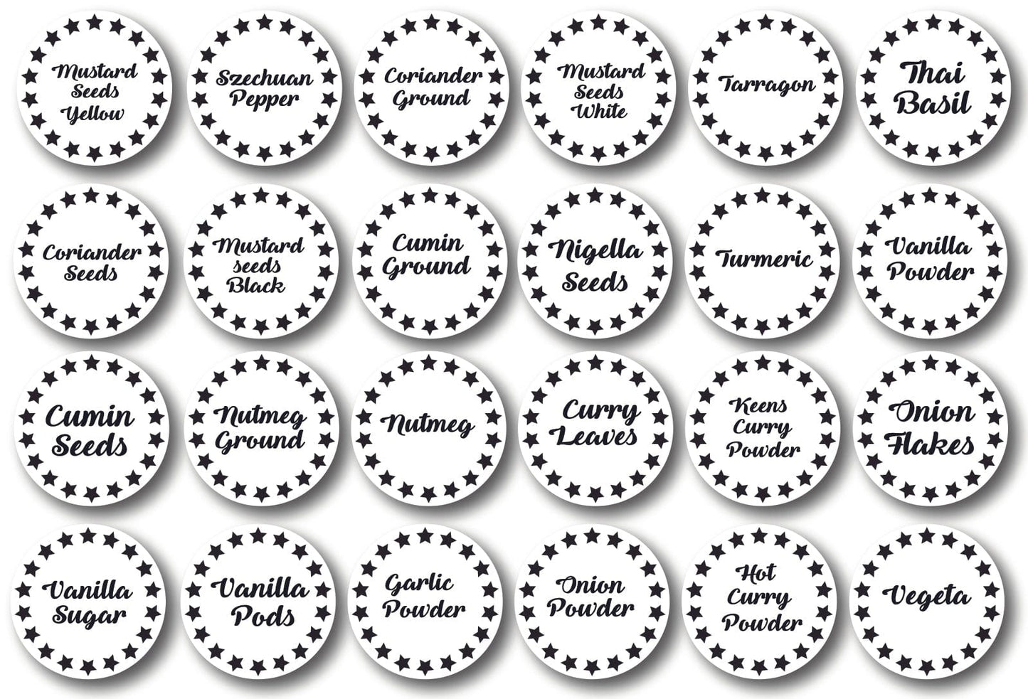 120 Spice Labels Stars.