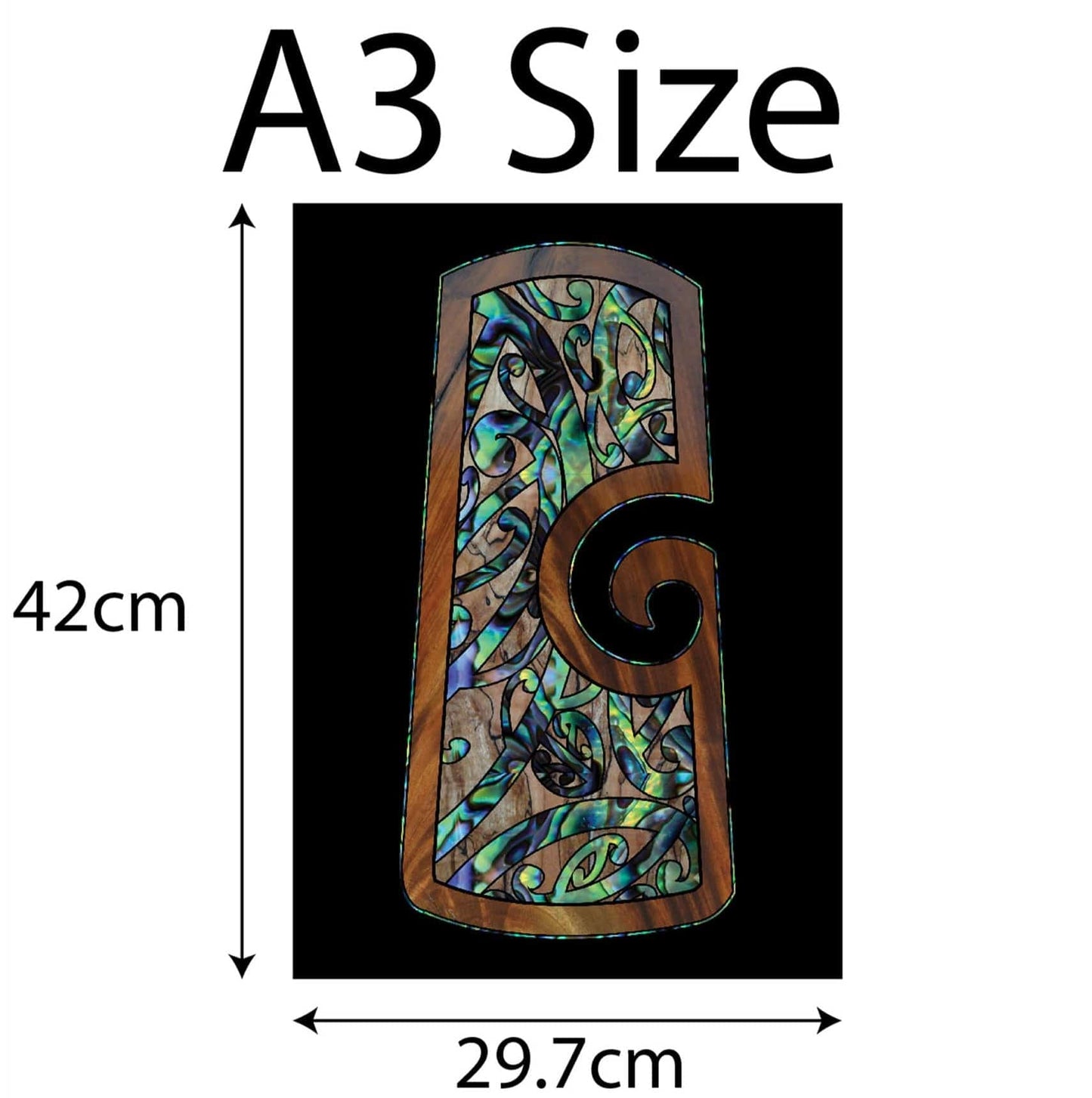 A3 New Zealand Toke Paua and Wood Colours Canvas Print