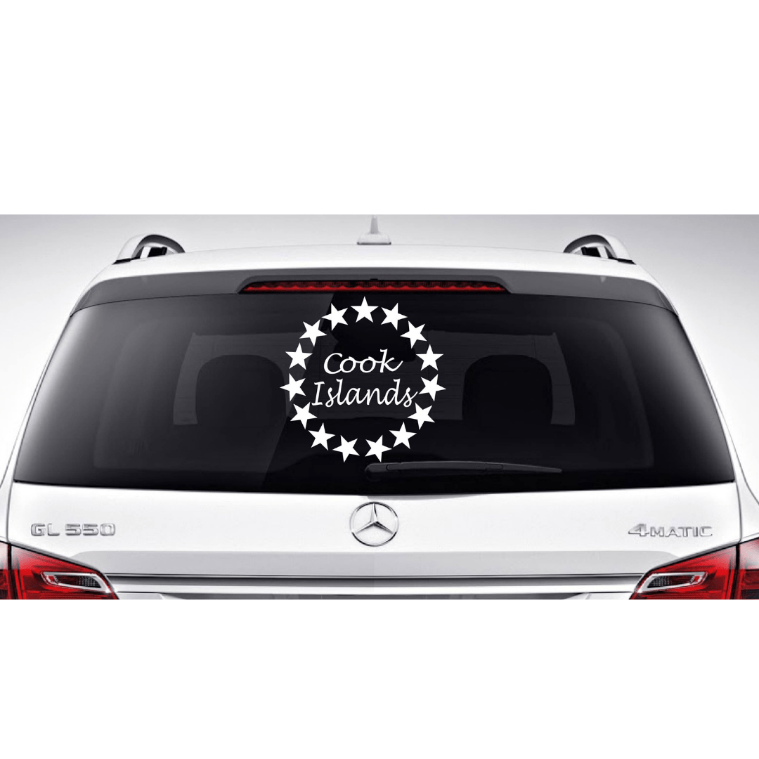 15 Stars With Cook Islands Written Inside Car Sticker Various Sizes