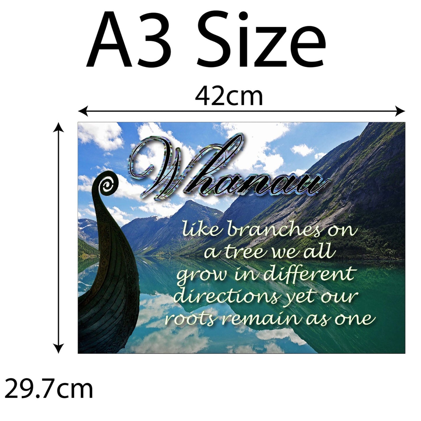 A3 New Zealand Whanau Mountain View Canvas Print