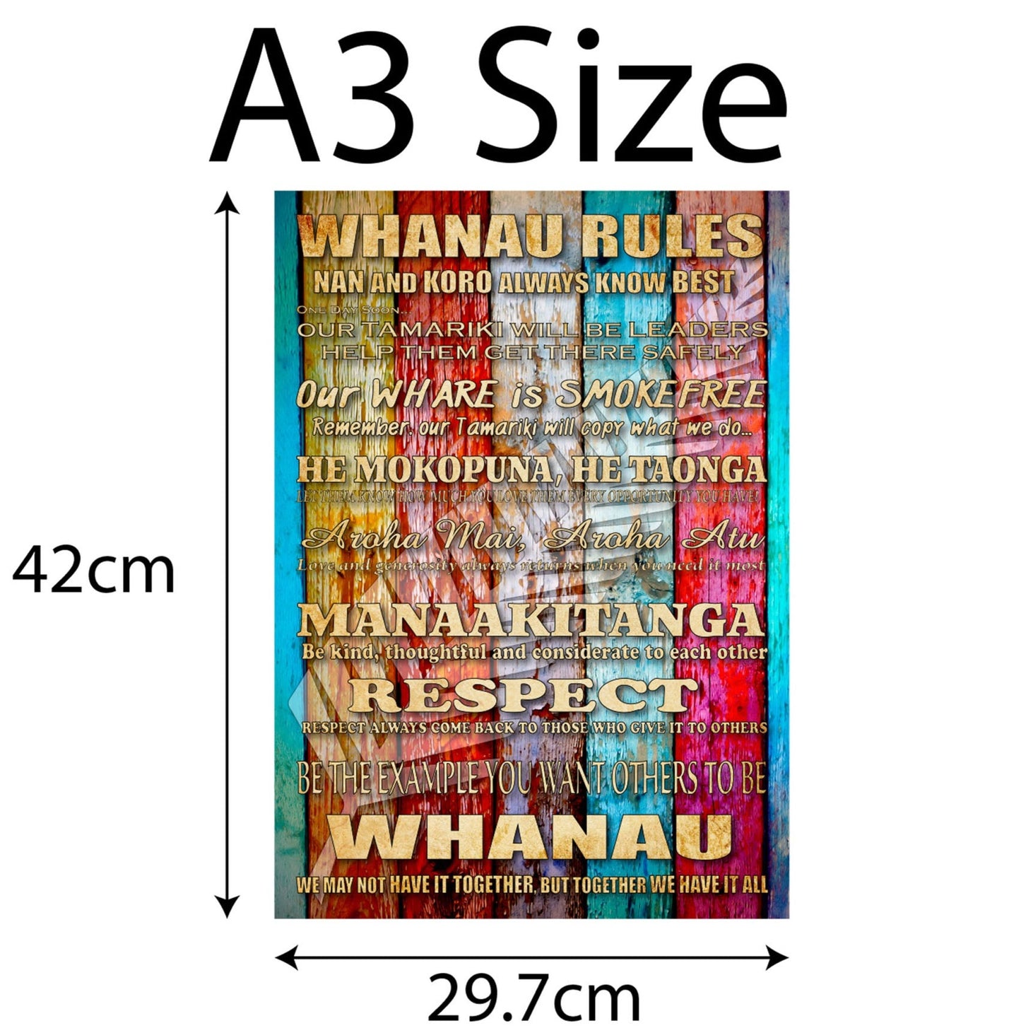 A3 New Zealand Whanau Rules Canvas Print