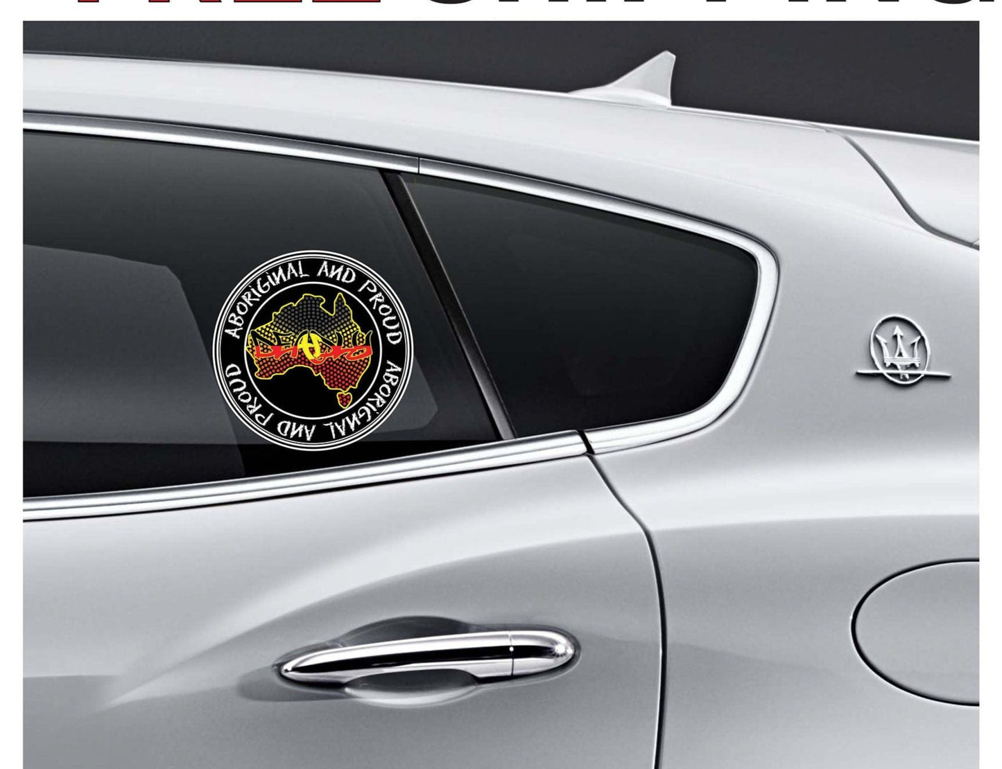 Aboriginal and Pround Deadly Car Sticker 100 x 100mm