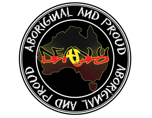 Aboriginal and Pround Deadly Car Sticker 100 x 100mm