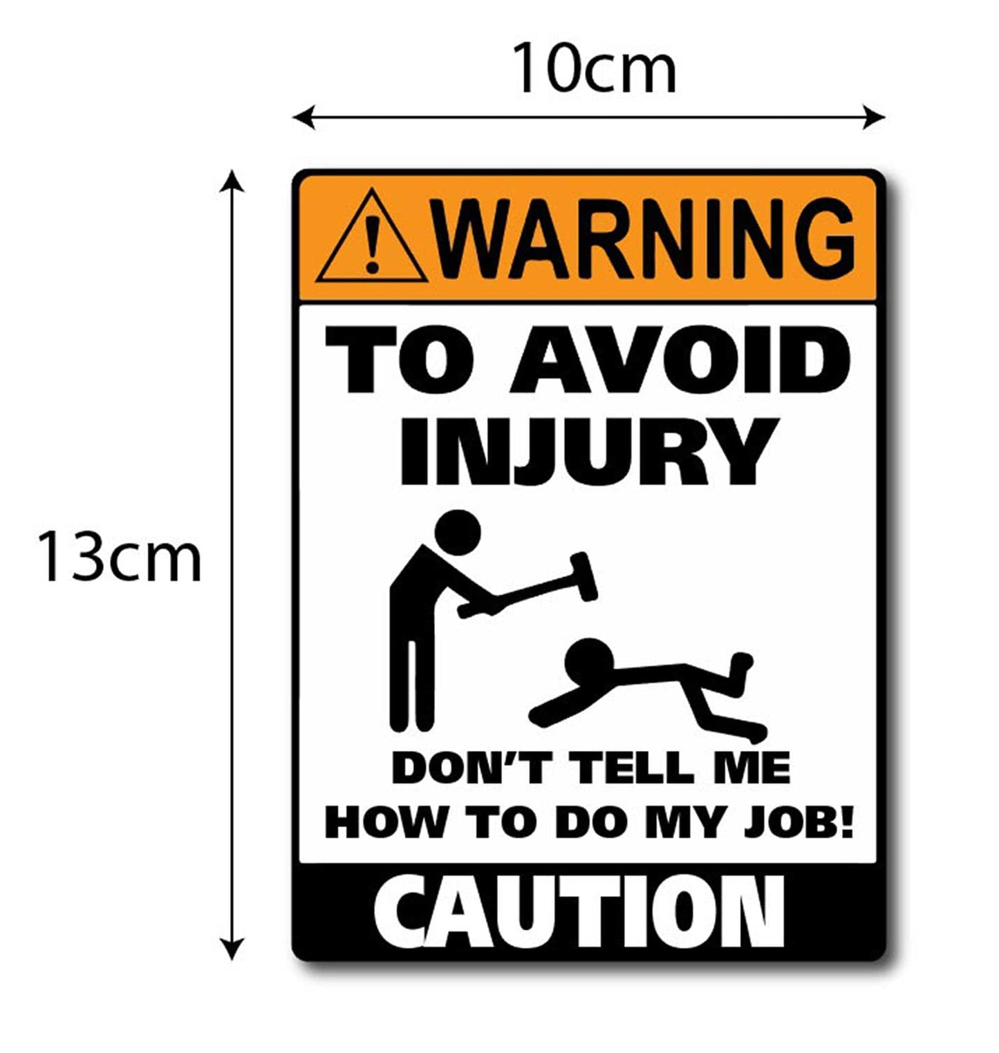 Man Cave Vinyl Sticker To Avoid Injury 100 x 130mm