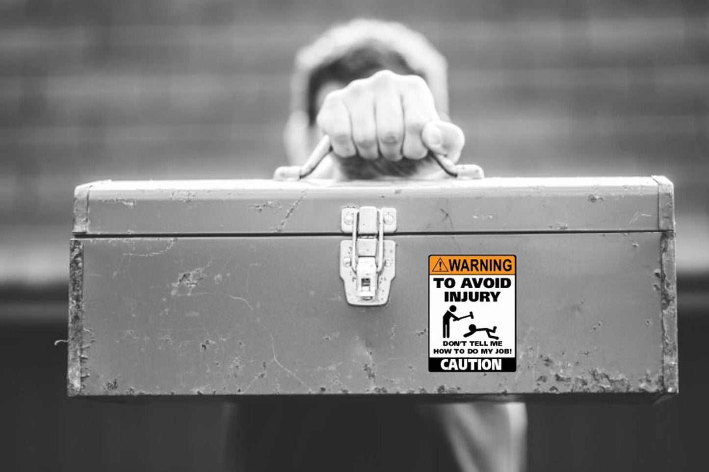 Man Cave Vinyl Sticker To Avoid Injury 100 x 130mm