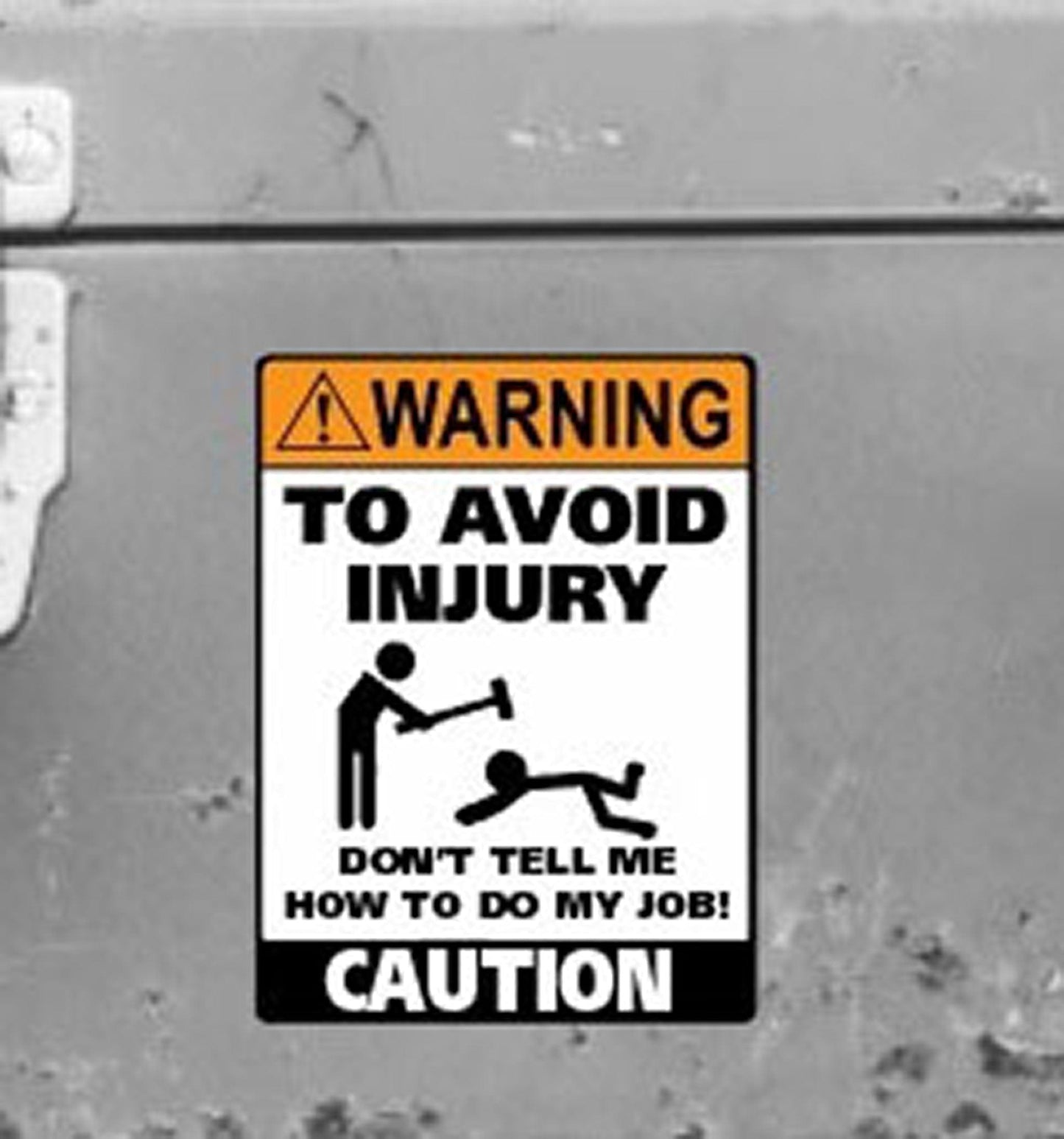 Man Cave Vinyl Sticker To Avoid Injury 100 x 130mm
