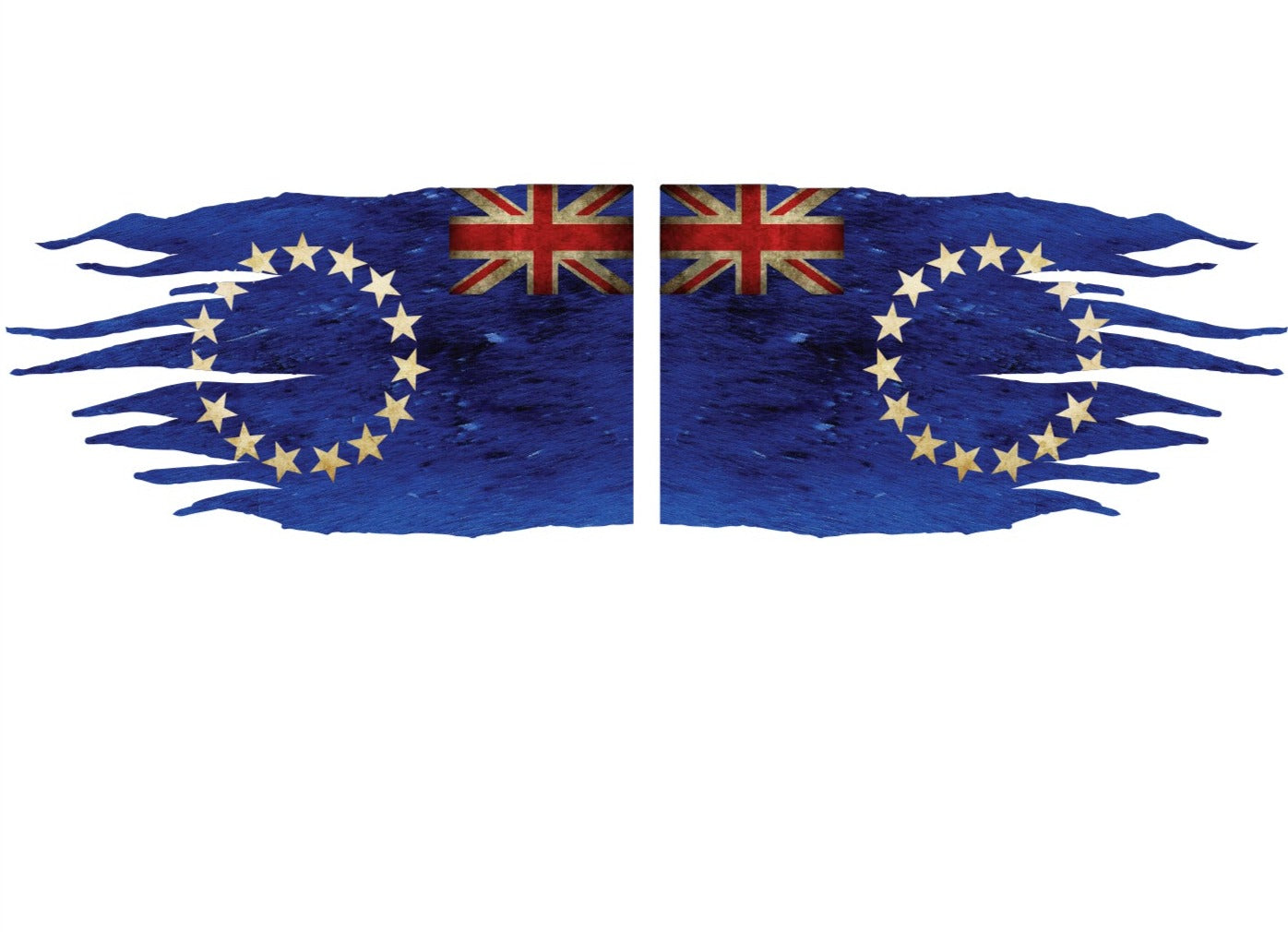 Cook Islands Flag Twin Pack 15 Stars Car Sticker 17 x 10cm or 30 x 17cm