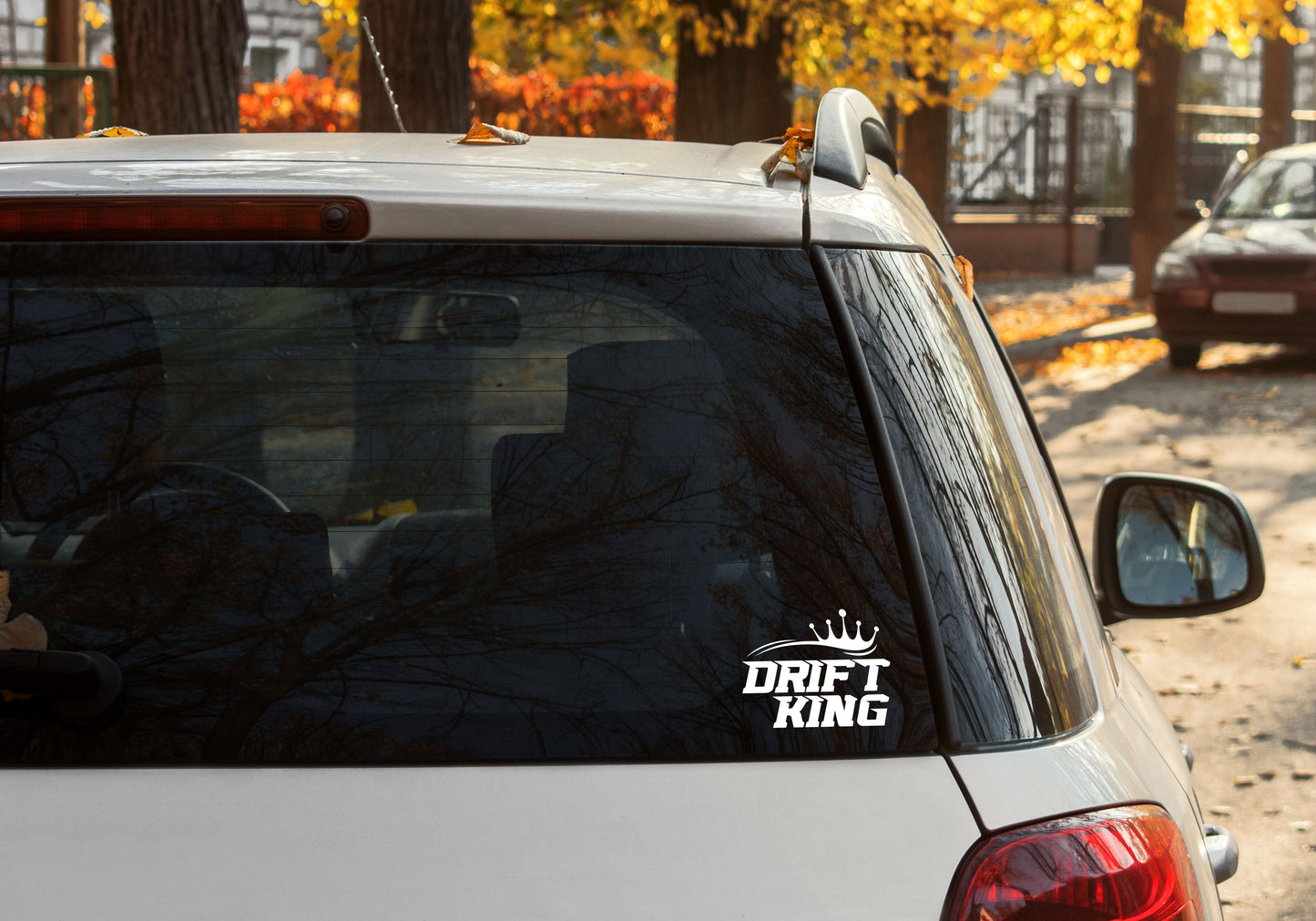 Drift King White Decal Sticker 130 x 105mm or 300 x 240mm