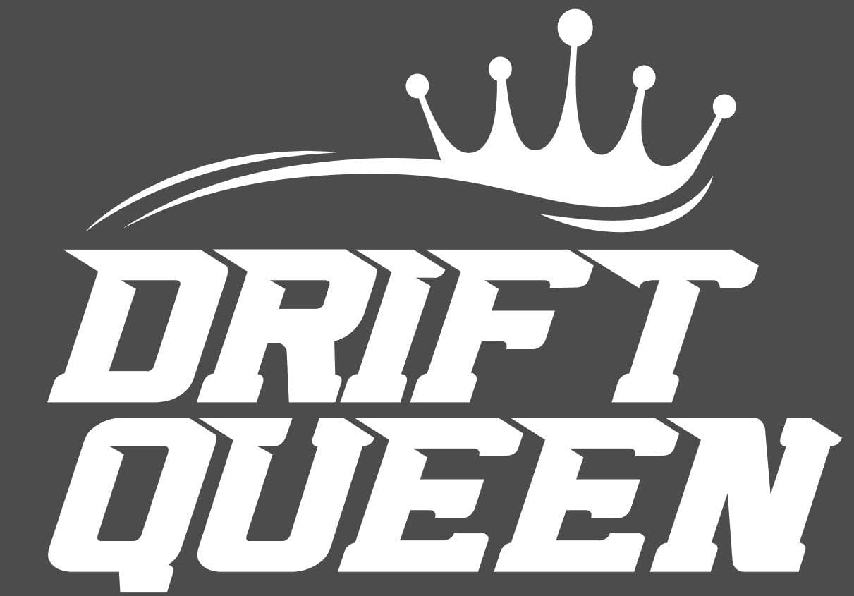 Drift Queen White Decal Sticker 130 x 100mm or 320 x 230mm