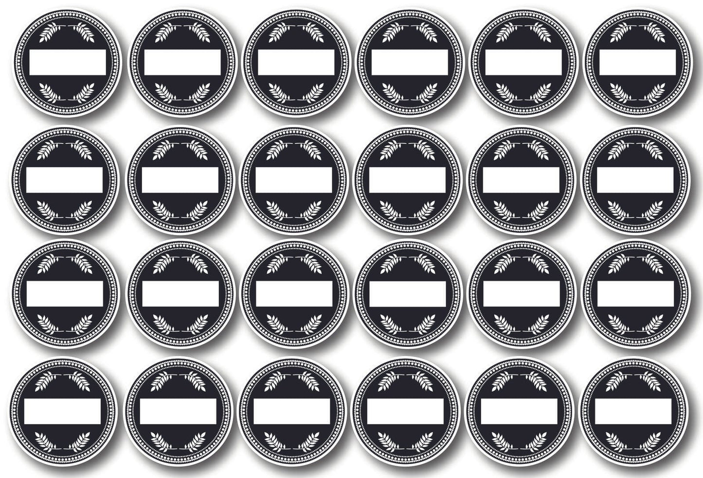 120 Black Vinyl Spice Labels Leaves