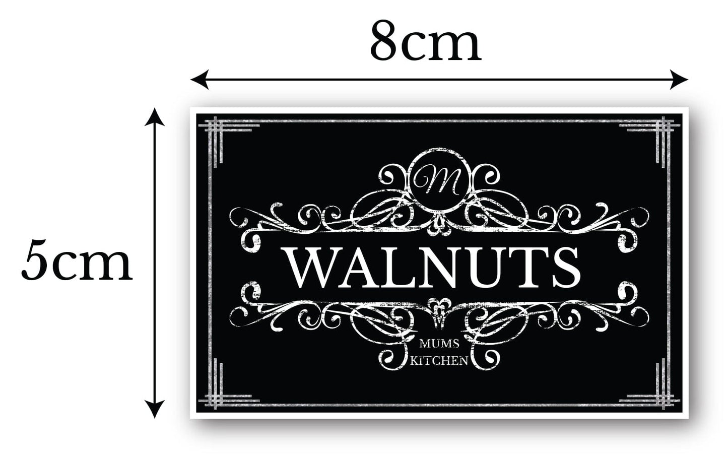 128 Black Vinyl Rectangle Pantry Labels Vintage Look