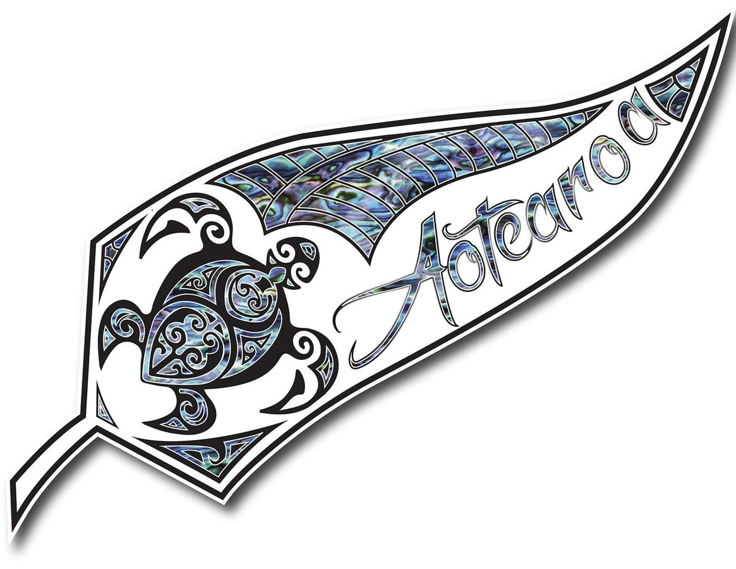 New Zealand Aotearoa Turtle Paua and White, Blue or Grey Colours 60 x 185mm