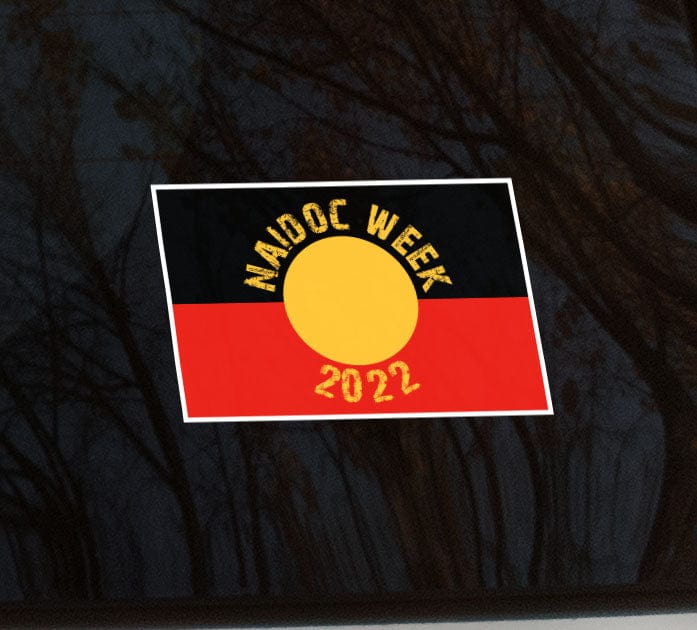 Aboriginal Flag 100 x 65mm NAIDOC Week Waterproof Vinyl Sticker Packs
