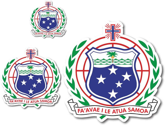 Samoa Coat Of Arms Waterproof Car Sticker 3 Piece Sticker Pack