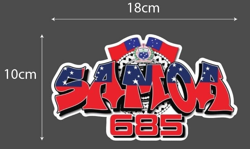 Samoan 685 Shield Vinyl Sticker 18 x 10cm and 32 x 18cm