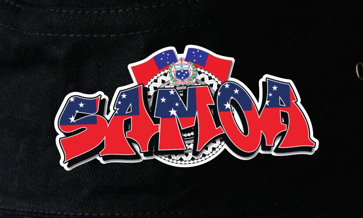 Samoa Flag and Shield Soft Cotton Bucket Hat