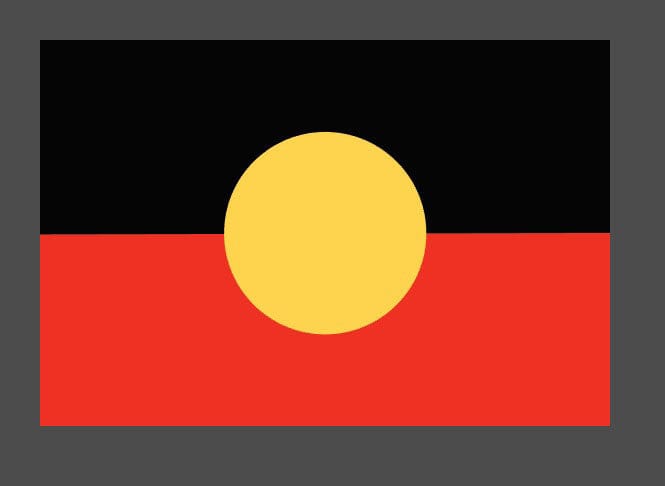Sheet of 24 Aboriginal Flag Vinyl Stickers each sticker is 33 x 22mm