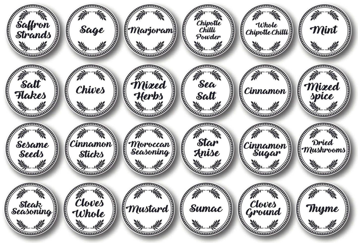 120 Spice Labels Leaves