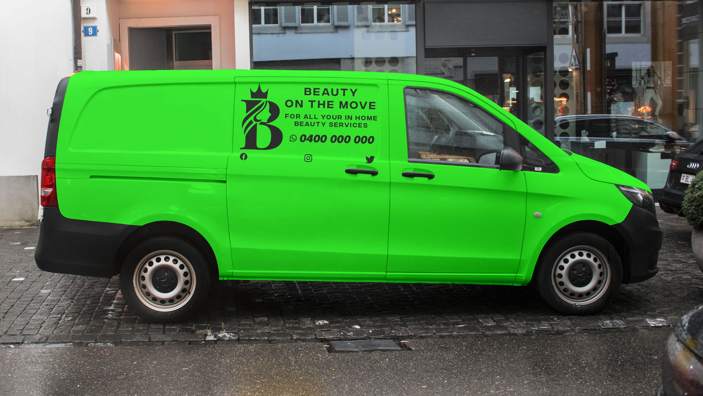 2 x Business Stickers @ 1000 x 550mm Each Waterproof Vinyl