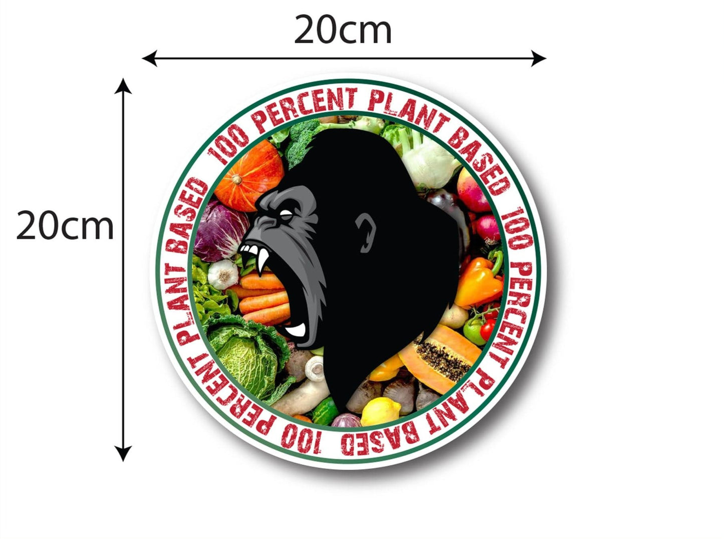 Vegan 100% Plant Based Ape Vinyl Sticker 100 x 100mm or 200 x 200mm