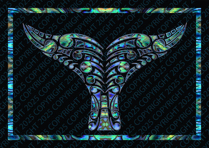 New Zealand Whale Tail Paua Colours Digital Print