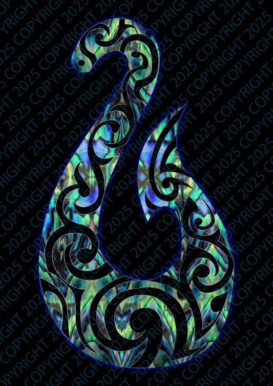New Zealand Paua Coloured Hook Digital Print