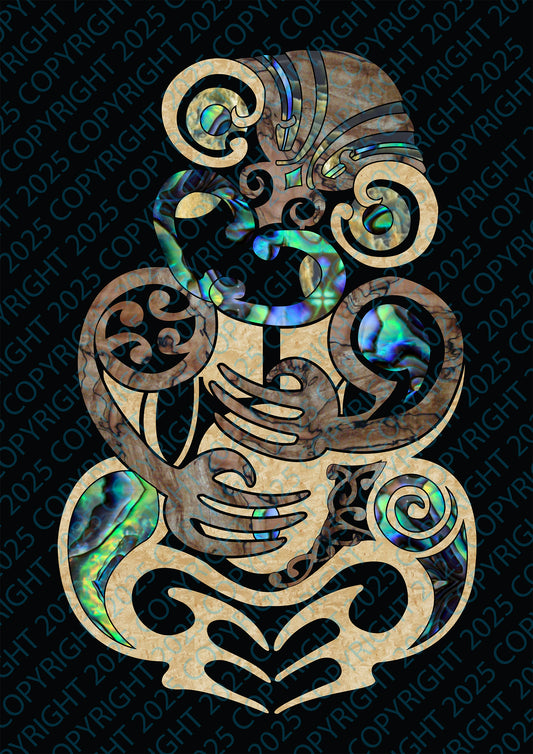 New Zealand Maori Tiki Digital Print