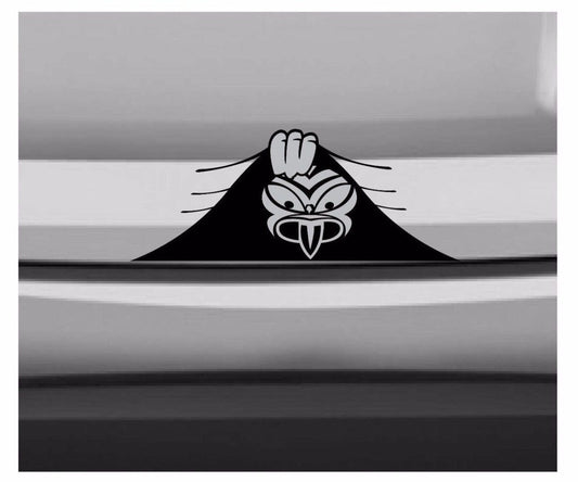 NZ Tiki Peek a Boo Car Ute Sticker Decal 335 x 140mm BONUS FREE STICKER INCLUDED - Jdl Stickers and Stuff