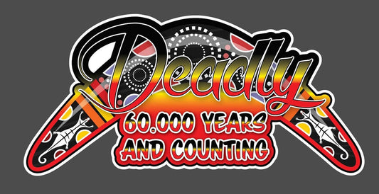 Aboriginal 60,000 Years Car Sticker 200 x 90mm
