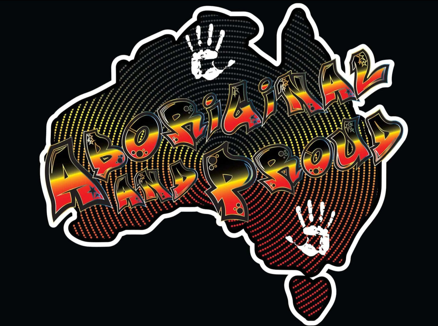 Aboriginal and Proud Map Car Sticker 155 x 140mm